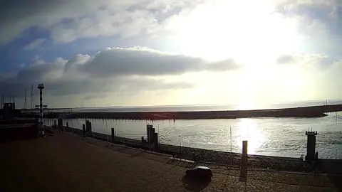 Laatste beeld van Zuiderpier Harlingen