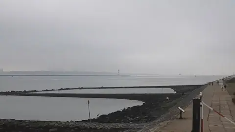 Laatste beeld van waterweg ingang