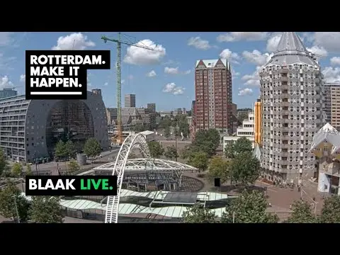 Laatste beeld van Live Stream - Rotterdam Blaak - Markthal, Kubuswoningen en Binnenrotte